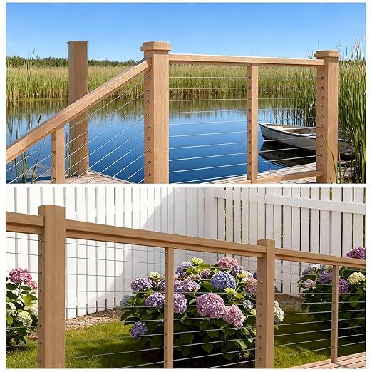 120 Packs Cable Railing Protector Sleeves Stainless Steel Protective Sleeves Deck Cable Railing Hardware Kit Invisible Cable Sleeves for 1/8" Cable Railing System for Wood Composite Posts