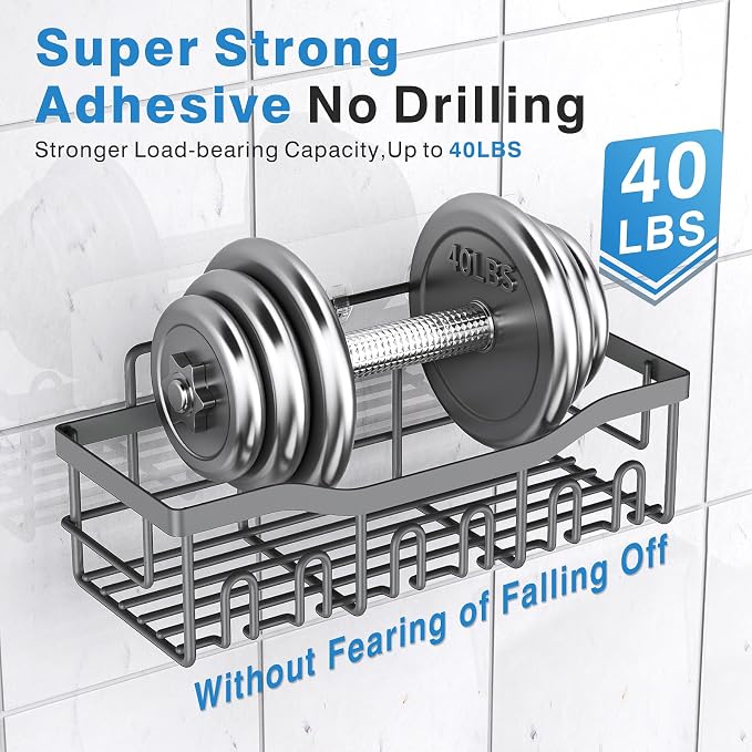 Shower Caddy 5 Pack, Adhesive Shower Organizer - Image 4