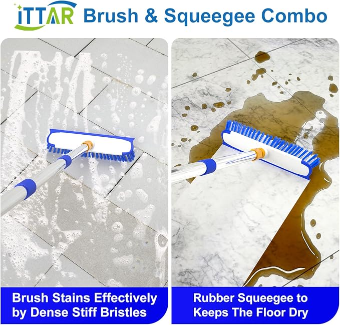 ITTAR 55" Extendable Floor Scrub Brush, Restaurant, Patio & Garage Cleaning - Image 4