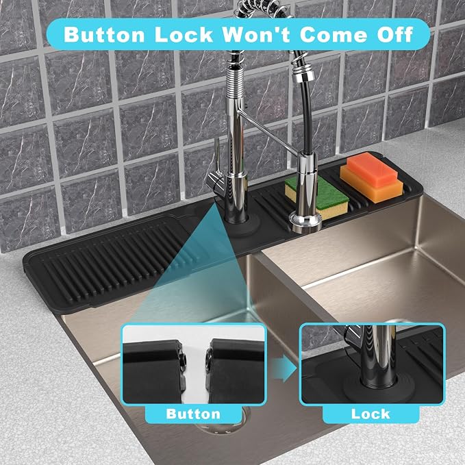 Folding faucet mat for kitchen sink-sink splash guard behind faucet-silicone - Image 4