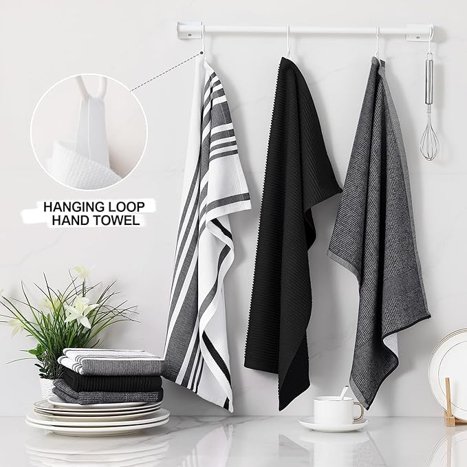 Homaxy Cotton 380 GSM Premium Kitchen Towels, 12 Pack - Image 3