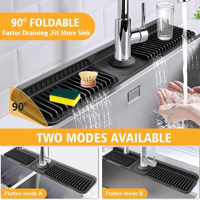 24-Inch Kitchen Sink Splash Guard Mat | 7° Slope - Image 5