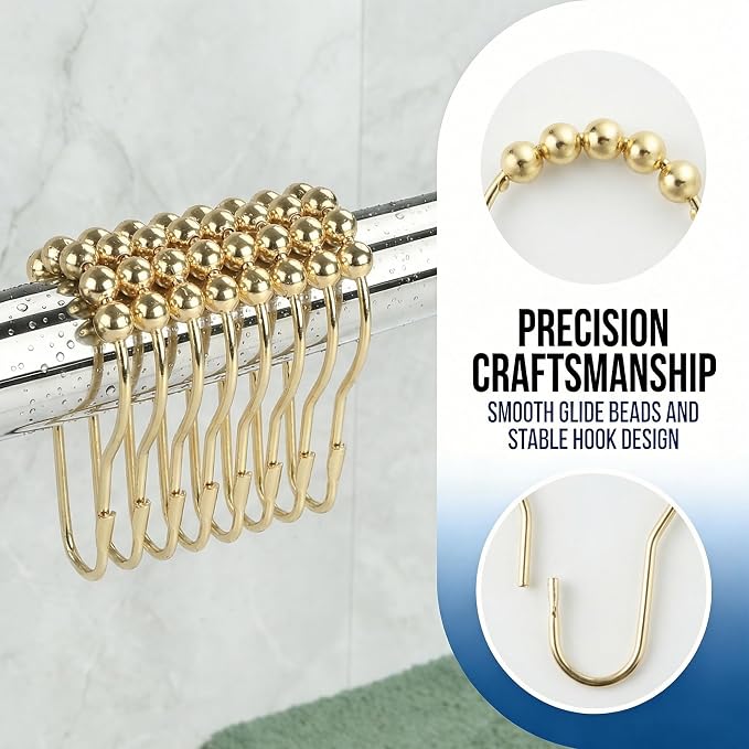 Shower Curtain Hooks Rings, Rustproof Metal Shower Curtain Rings - Image 5