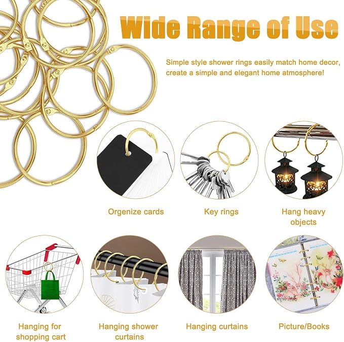 Shower Curtain Hooks Rings, Glide Smoothly Round Shower Rings - Image 5