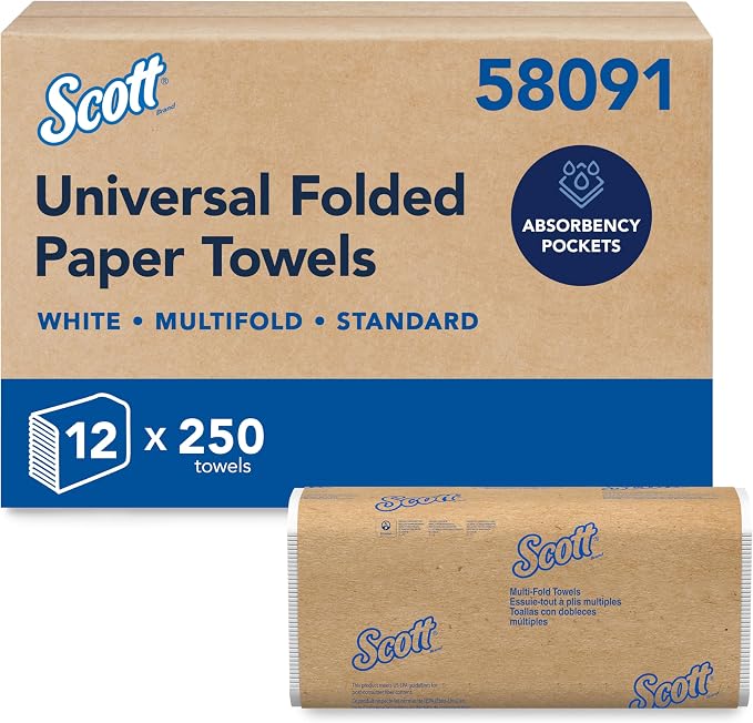 Scott Professional Multifold Paper Towels, 12 x 250 Sheets | Universal by Scott%C2%AEProfessional