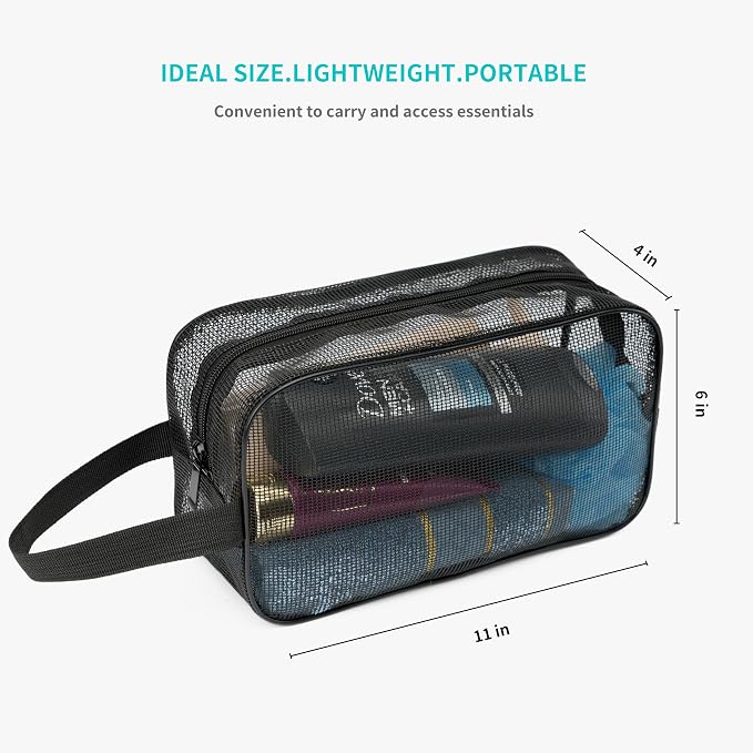 REDSINDA Mesh Shower Caddy Bag for Bathroom Gym Camping Portable Travel Mesh - Image 2