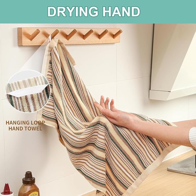 SALAS Kitchen Dish Towels for Drying Dishes, Large Cotton Kitchen Cloths Hand - Image 6