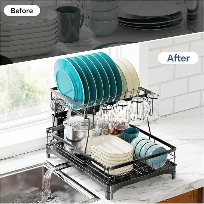 Simple Trending Dish Drying Rack, 2-Tier - Image 7