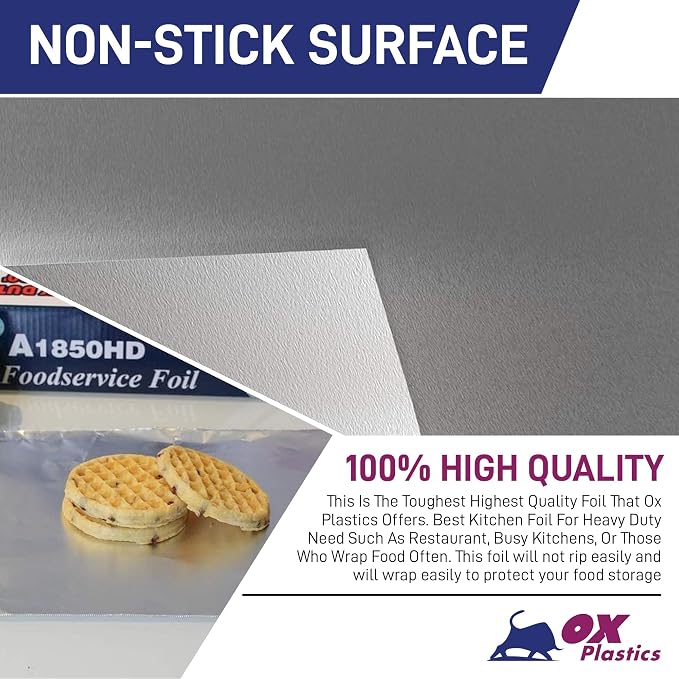 Ox Plastics Aluminum Foil Wrap | Heavy-Duty, Commercial Grade - Image 7