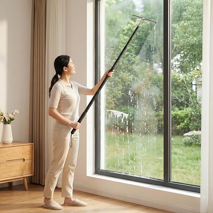 Toncoke 2 in 1 Window Squeegee, Shower Squeegee Window Cleaning Kit - Image 7