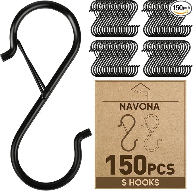 150 Pcs S Hooks for Hanging Heavy Duty, Metal S Hook by Welcometobuy%EF%BC%81