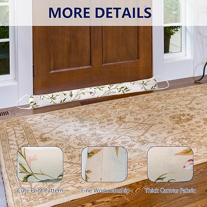 2 Pack 40 Inch 4 Inch Wide Under Door Blocker Door Draft Stopper, Bottom - Image 5