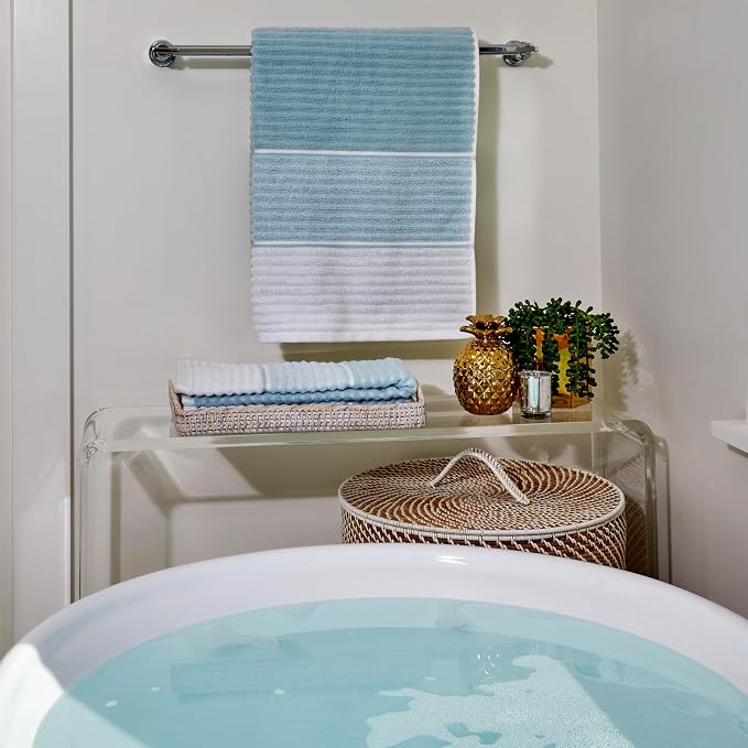 SKL Home Planet Ombre Bath Towel Set-4pc, 100% Turkish Cotton, Aqua | 2 Bath - Image 3