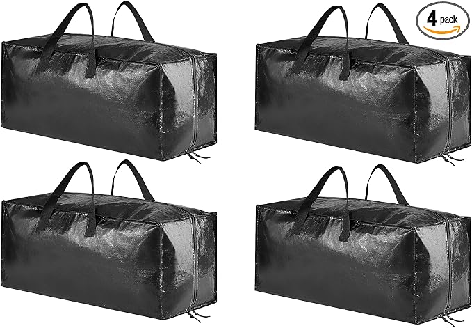 SpaceAid Heavy Duty Moving Bags, Extra Large Storage Totes W/Backpack Straps by SpaceAid