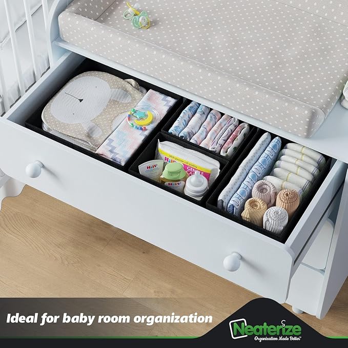 Drawer Organizer Clothes Set of 12 Black - Image 7
