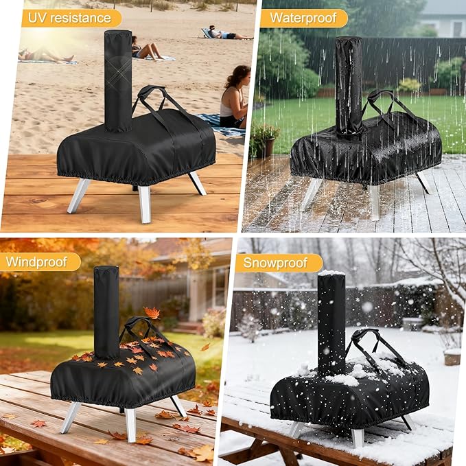 Pizza Oven Cover for BIG HORN and aidpiza 12,TwoPone Waterproof Pizza Oven Accessories Carry Cover for Outdoor