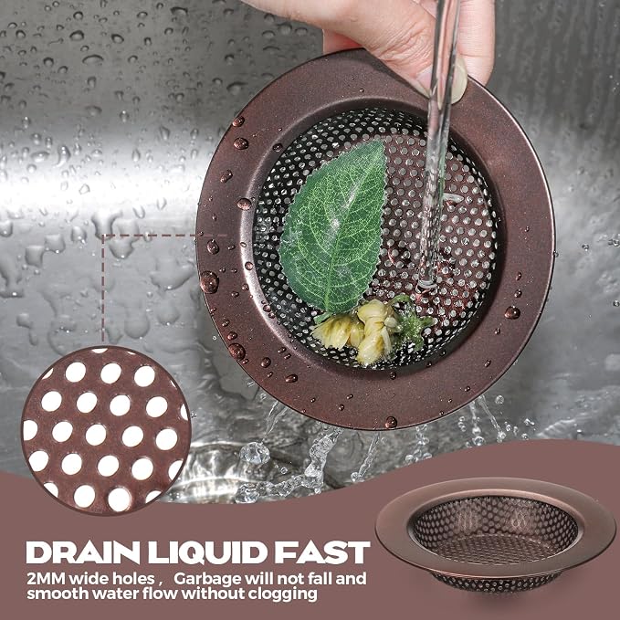 Retisee 2 Pcs Kitchen Sink Drain Strainer 4.4 Inch, Oil Rubbed Bronze - Image 3