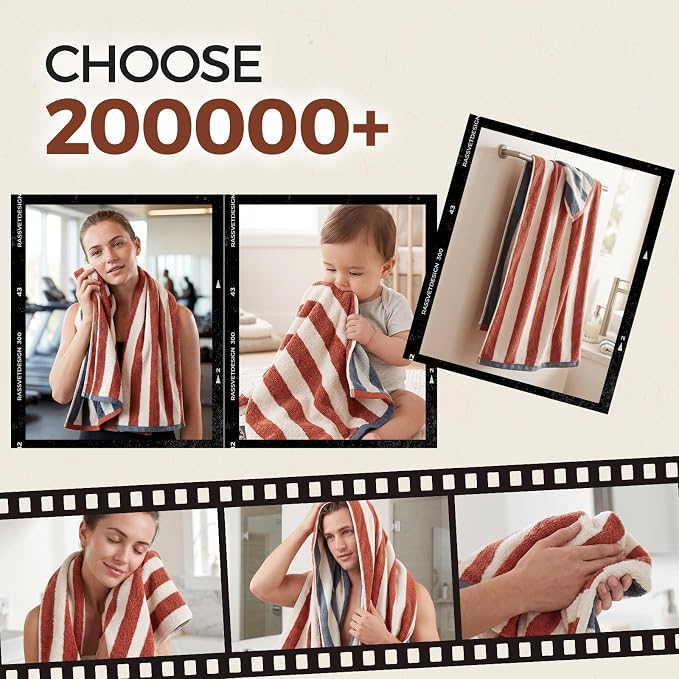 REDKISS Terracotta Striped Hand Towels - Image 7