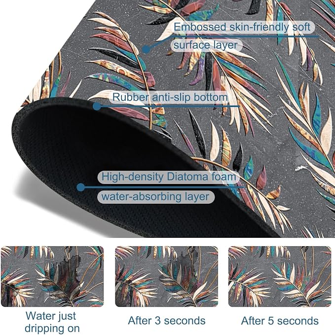 Faucet Mat for Kitchen Sink Absorbent Splash Guard Bathroom 23.5"X5.5" - Image 3