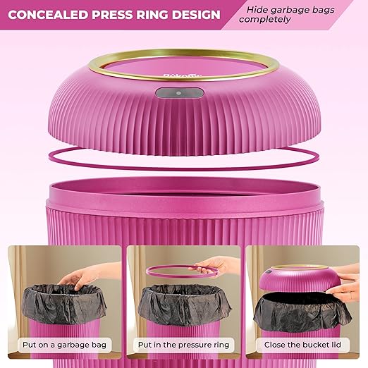 Pukomc Smart Sensor Wastebasket, Convenient and Hygienic Easy to Use | - Image 2