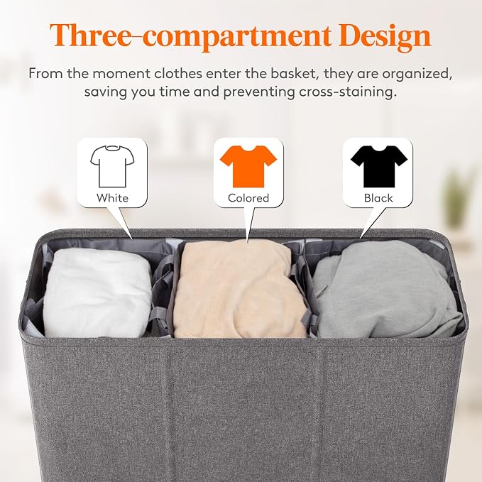Lifewit Triple Laundry Hamper - Image 4