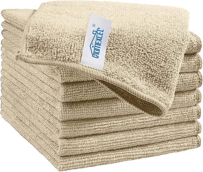 HOMEXCEL 8PK Microfiber Cleaning Cloth, Cleaning Rags by HOMEXCEL