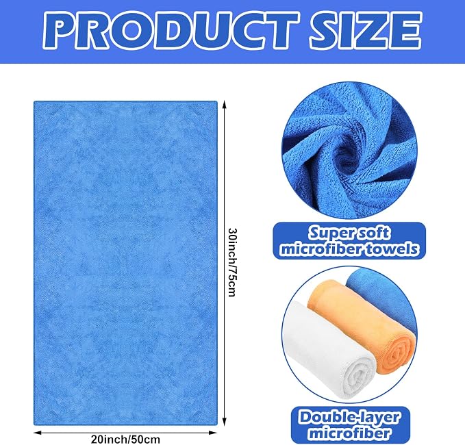SmoothNovelty 10 Pcs Extra Large Microfiber Cloth 30" x 20" Large Floor - Image 2