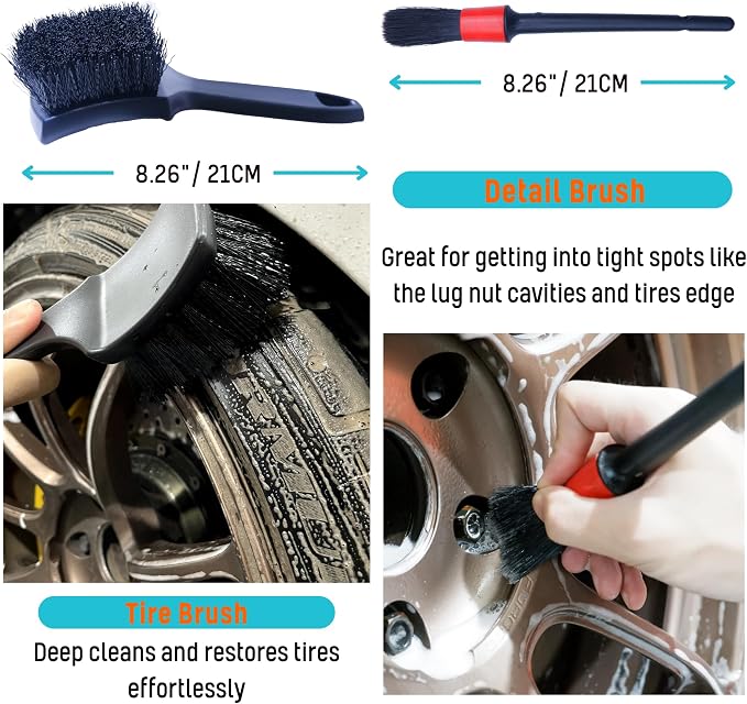 PRO Choice 4 Pack Long Handle Wheel Brush Kit - Image 6
