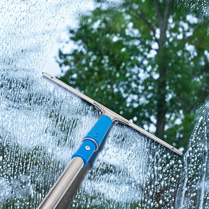 Window Squeegee with Scrubber for Home and Outdoor Glasses Cleaning, 6 Ft Long - Image 7