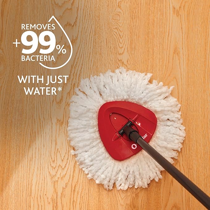 O-Cedar EasyWring Microfiber Spin Mop & Bucket Floor Cleaning System + 2 Extra - Image 4