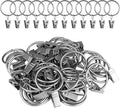 Curtain Rings with Clips, 42 Pack Metal Drapery Rings with Clips Hooks Hangers by Unknown