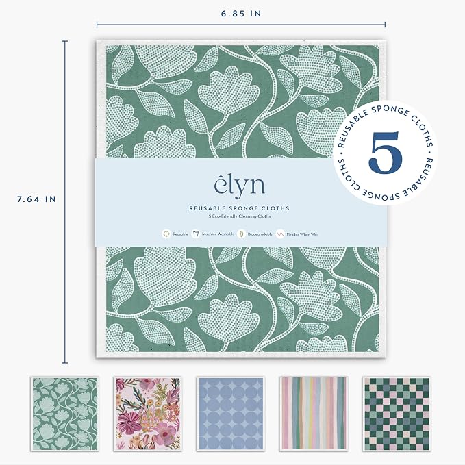ELYN Swedish Dishcloths, Reusable & Washable Sponge Cloths, Absorbent Cleaning - Image 2