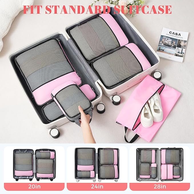 BAGAIL 4 Set/6 Set/8 Set Compression Packing Cubes Travel Accessories - Image 6