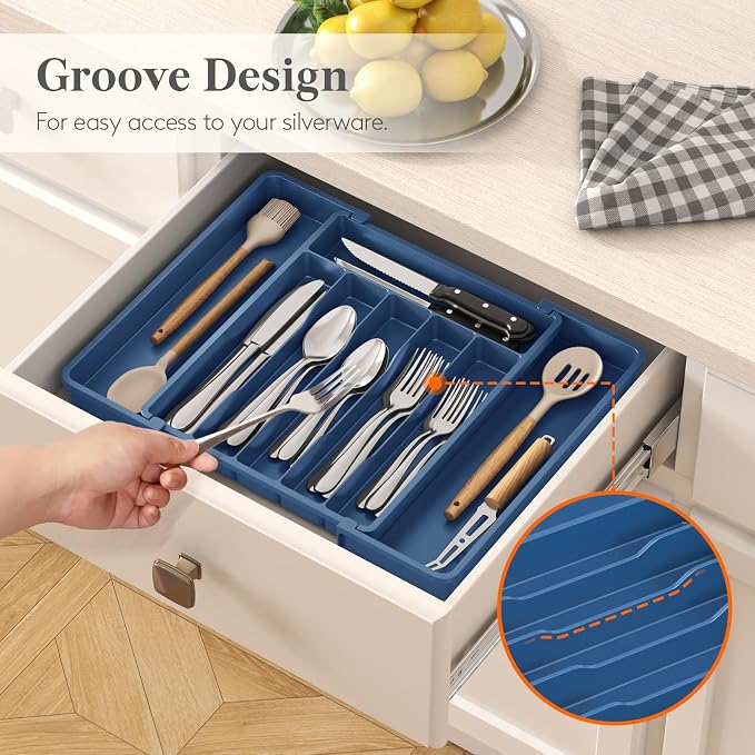 Lifewit Expandable Silverware Drawer Organizer, Kitchen Utensil Tray | BPA-free - Image 8