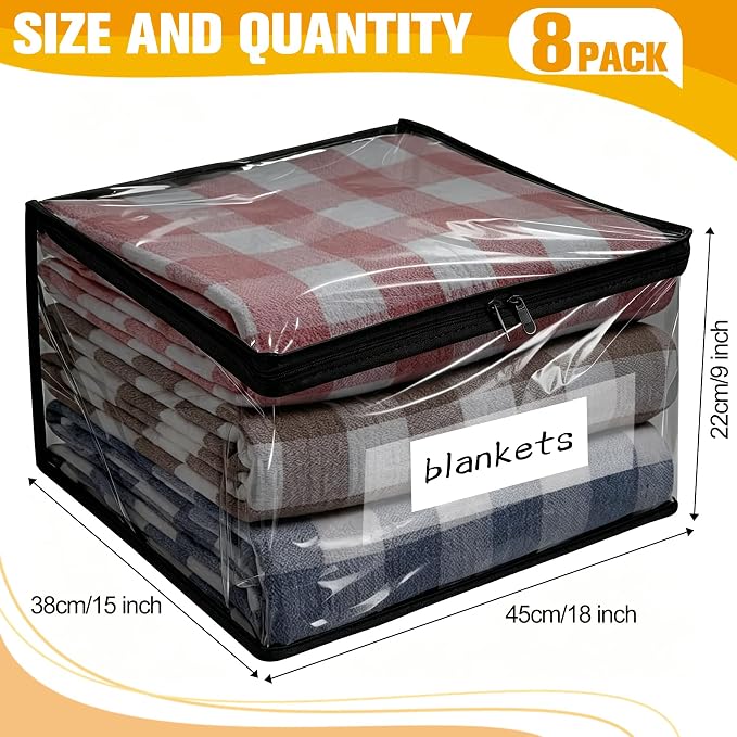 Plastic Storage Bags with Easy-Glide Zipper, Durable Clear Vinyl Zippered - Image 2