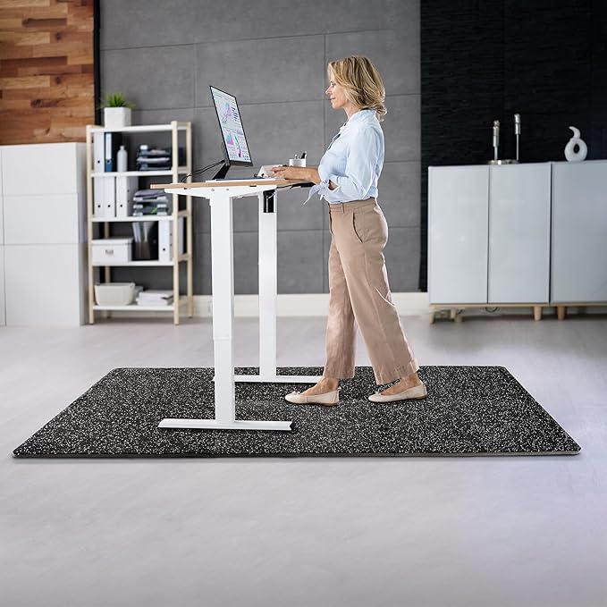 Sivan Fitness 1/2" Thick Rubber Top High-Density EVA Foam Gym Flooring for Home Gym - 48 Sq Ft Exercise Mat Tiles for Workout, Yoga, MMA, Heavy Exercise Equipment Mat - 12 Interlocking Gym Floor Mat