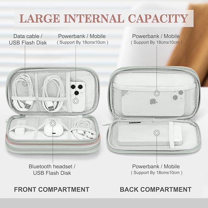FYY Electronic Organizer, Travel Tech Pouch Bag, Waterproof, Double Layers - Image 3