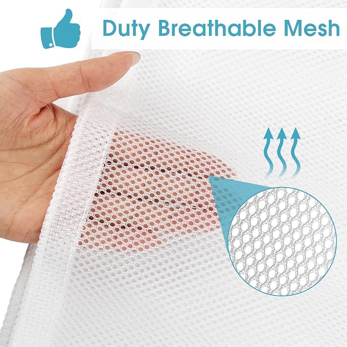 3 Pack Mesh Laundry Bags 23x34 Inch Drawstring Locking - Image 3