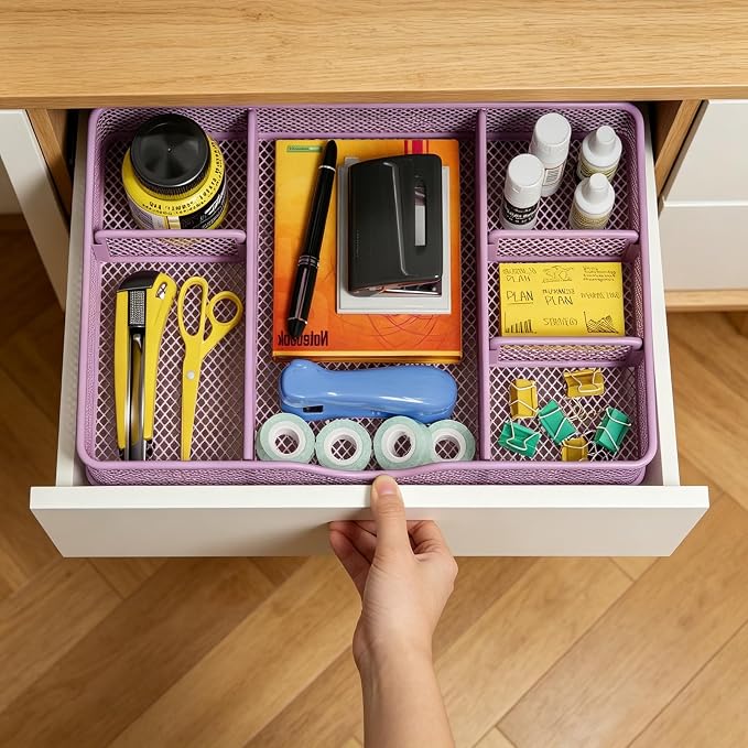 VyGrow Desk Drawer Organizer Tray, Metal Mesh Drawer Organizers Office - Image 6