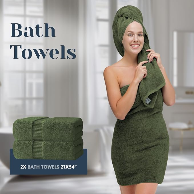 White Classic Luxury Bath Towel Set of 8 Pieces - Image 5