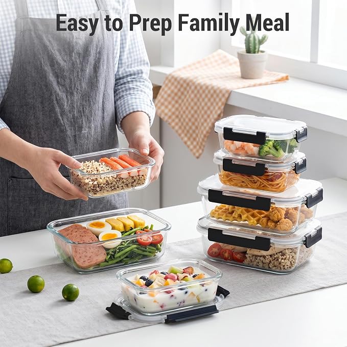 10 Sets 36 oz & 12 oz Glass Food Storage Containers - Image 6