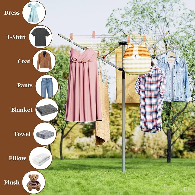 Rotary Clothesline Outdoor Umbrella Drying Rack - Image 6