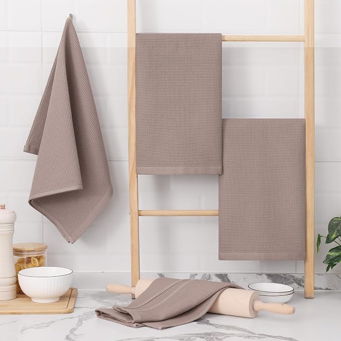 Homaxy 100% Cotton Waffle Weave Kitchen Towels, 4 Pack - Image 7