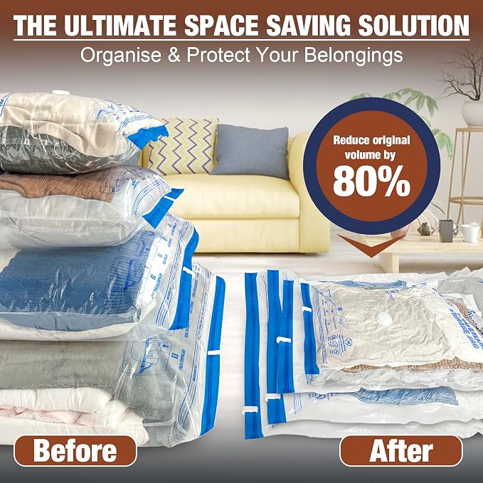 12 Jumbo Vacuum Storage Bags for Bedding, Vacuum Seal Bags for Clothing | Extra - Image 6