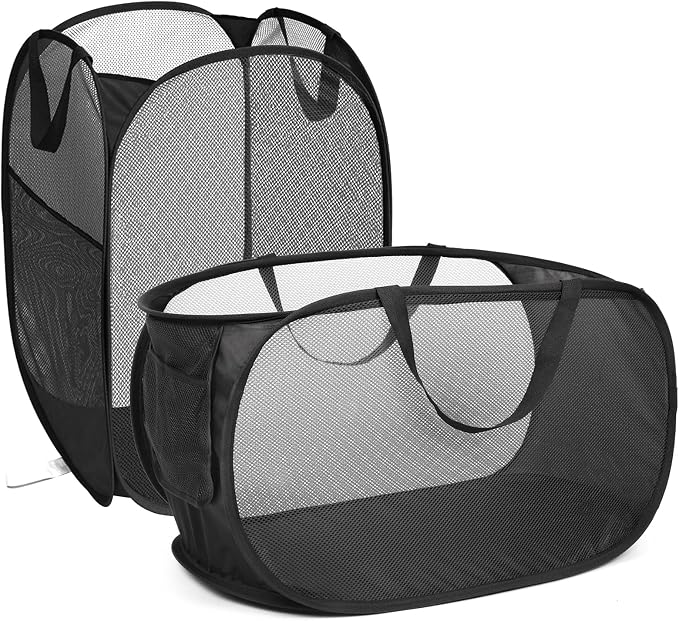 2 Pcs Durable Collapsible Laundry Baskets by Bemkoo