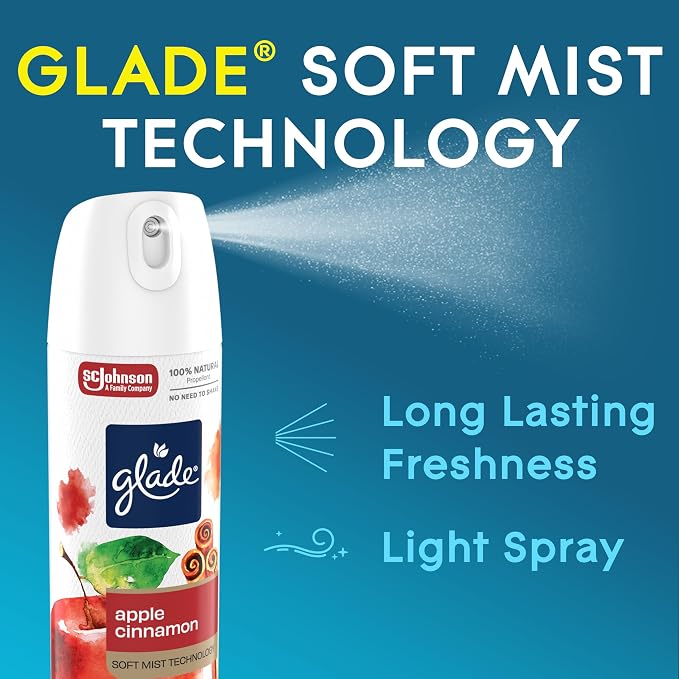 Glade Air Freshener Room Spray, Apple Cinnamon Scent, Odor Fighting to Deliver - Image 4