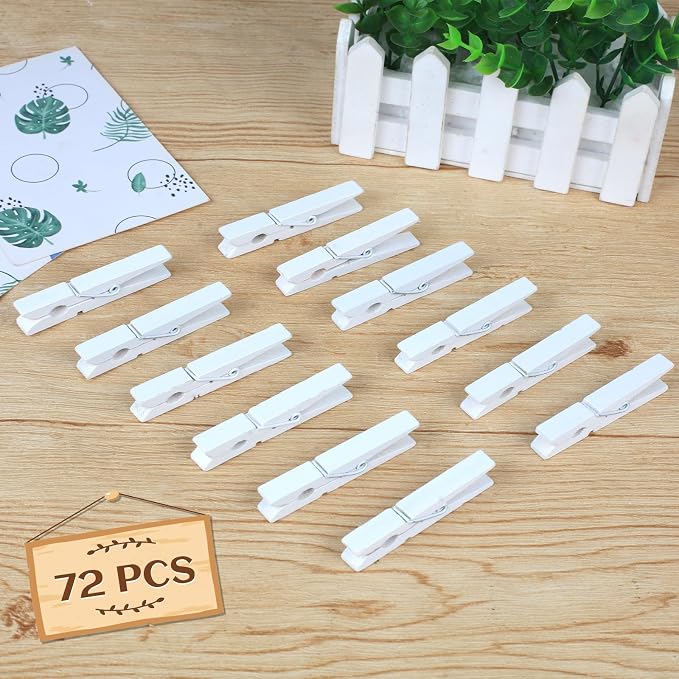 72 Pcs Colorful Wooden Clothes Pins, 2.9 Inch Clothes Pins - Image 5