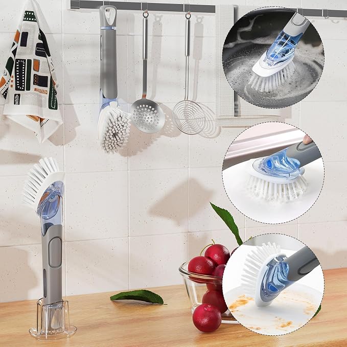 RIMAY Soap Dispensing Dish Brush Set - Image 6