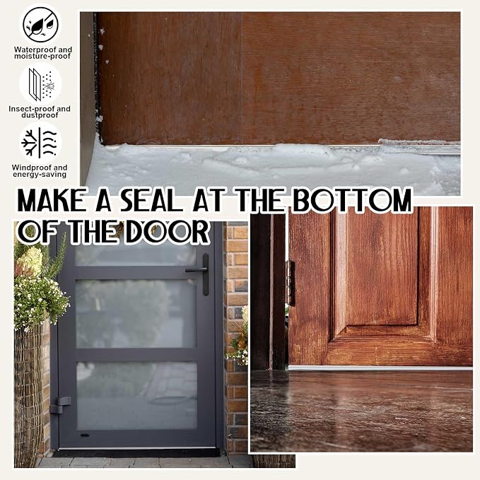 Pushglossy 2 Pcs 36" Kerf Door Sweep Double Bubble Slide on White | 1-3/4" Wide - Image 5