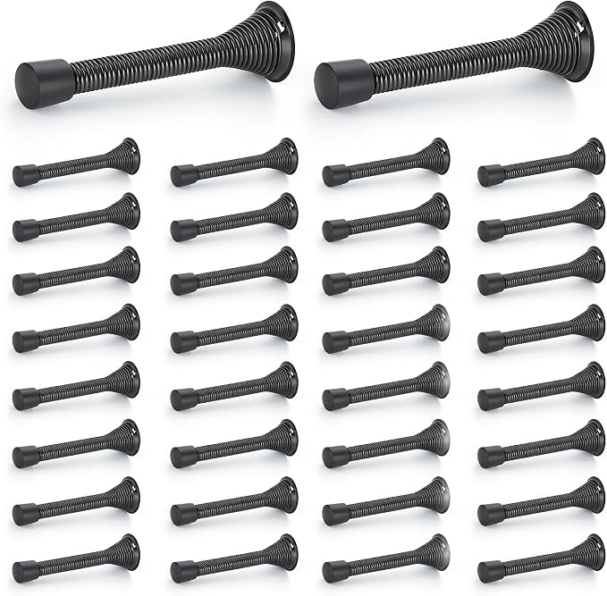 Ravinte Door Stoppers, 36 Pack Black Spring Door Stops by Ravinte
